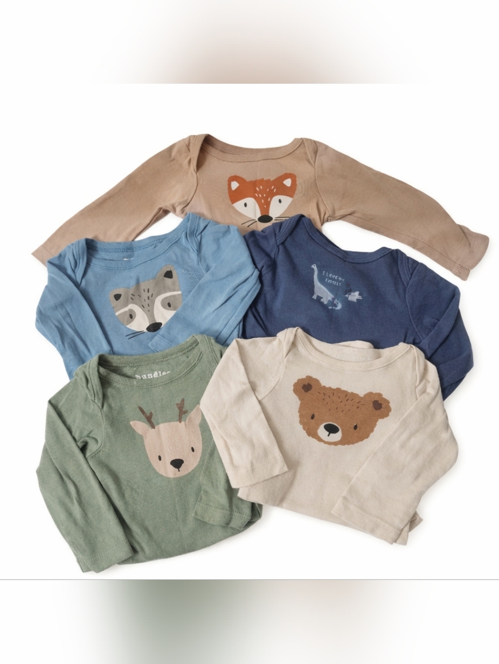 Set of 5 Animal Print Long Sleeve Shirts